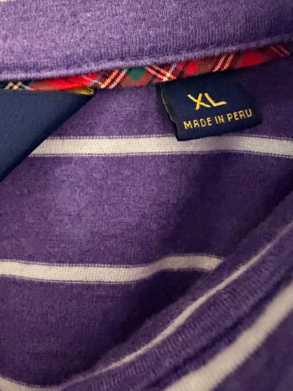 Polo Golf Ralph Lauren Vintage Lisle Polo XL Purple Stripe PVCC Country Clubj